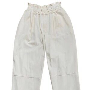 Feather/Drum High-Waisted White Pant Elastic Waist 100% Organic Cotton Medium